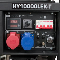 Groupe électrogène HYUNDAI moteur essence série FULL POWER HY10000LEK-T 8.8 kVA triphasé - Tableau de bord